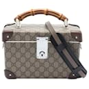 Sac Vanity en Bambou GG Suprême Marron de Gucci