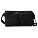 Black Gucci GG Canvas Double Pocket Belt Bag