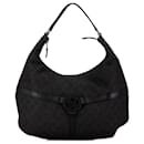 Black Gucci GG Canvas Reins Hobo Bag