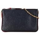 Borsa a tracolla Double Zip Pochette in Monogram Empreinte blu di Louis Vuitton