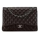 Black Chanel Maxi Classic Lambskin Double Flap Shoulder Bag