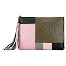 Borsa Clutch in Patchwork Trapuntato Multicolore Verde di Chanel