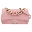 Pink Chanel Medium Lambskin Elegant Chain Single Flap Satchel