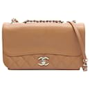 Tan Chanel Small Calfskin Tramezzo Flap Crossbody Bag