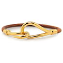 Pulsera Jumbo de gancho dorado Hermès chapada en oro