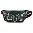 Green Gucci Crystal Embellished Web Belt Bag