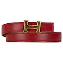 Cinturón reversible Hermès Constance rojo