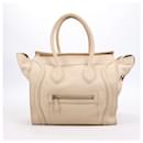 Bolso de mano de cuero mini Luggage CELINE en beige - Céline