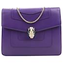 BVLGARI Calfskin Serpenti Crossbody Bag in Purple - Bulgari