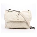 Bolsa de ombro de couro Niki Saint Laurent Paris em Off-White 498894