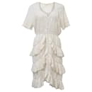 LoveShackFancy Tiered Ruffle Dress in Cream Cotton