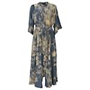 Dries Van Noten Darette Floral-print Midi Dress in Blue Silk Crepe De Chine 