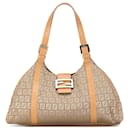 Fendi Brown Zucchino Canvas Shoulder Bag