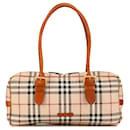 Borsa a spalla in tweed a quadri marrone Burberry