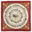 Hermes La Promenade de Longchamps Scarf in red c.1960s - Hermès