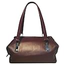 Borsa a spalla quadrata in pelle caviar bordeaux Chanel