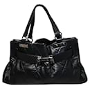 Chanel Quilted Black Leather Latch Front Tote Bag