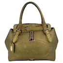 Bolsa tote de couro dourado Fendi Selleria Villa Borghese