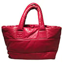 Chanel Red and Navy Puffy Leather Cocoon Tote Bag