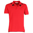 Givenchy Star Embroidered Polo Shirt in Red Cotton 