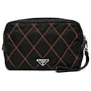 Prada Nylon Black and Orange Pouch