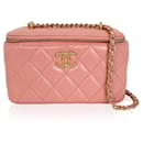 Bolso de mano de cuero rosa Chanel Vanity Case