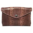 Pochette en cuir lézard marron Bottega Veneta