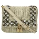 DOLCE & GABBANA Crystal Raffia Flap Shoulder Bag - Dolce & Gabbana