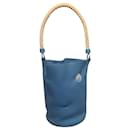 Hermes Mangeoire Blue Jean Taurillon Clemence Leather Rope Handle Bucket Bag - Hermès