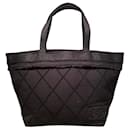 Chanel Black Canvas Raw Edge Tote Bag