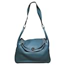 Sac Lindy en cuir Clemence Blue Jean d'Hermès