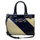 Gucci Zumi Shibuya Black and Tan Medium Top Handle Bag