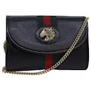 GUCCI Raja Ophidia Web Sherry Line Bolsa de Cadena de Cuero Negra 573797 Auth ar12088 - Gucci