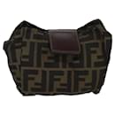 Bolso de lona Zucca FENDI negro y marrón Auth yk13677 - Fendi