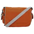 CHANEL Choco Bar Sports Line Shoulder Bag Nylon Orange CC Auth bs15857 - Chanel