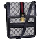 GUCCI GG Supreme Sherry Line Shoulder Bag PVC Navy Red Auth ep4819 - Gucci