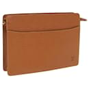 LOUIS VUITTON Epi Pochette Homme Clutch Bag Brown Zipang gold M52528 Auth 83787 - Louis Vuitton