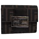 FENDI Zucca Canvas Geldbörse Schwarz Braun Auth yk13705A - Fendi