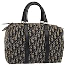 Sac Boston en toile Trotter Christian Dior bleu marine beige Auth ep4786