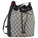 Bolsa de ombro GUCCI GG Supreme Sherry Line PVC Marinho Vermelho 41 02 034 Auth mr362 - Gucci