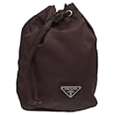 PRADA purse Pouch Nylon Brown Auth fm3615 - Prada