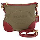 Bolsa de Ombro PRADA em Lona Bege Auth am6552 - Prada