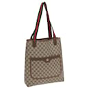 Sac tote en toile GG Gucci Sherry Line en cuir PVC beige vert rouge Auth kk273