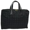 CHANEL Nouveau Sac Tote de Voyage Nylon Noir CC Auth ti1847 - Chanel