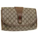 GUCCI GG Supreme Web Sherry Line Clutch Bag PVC Beige Red 89 01 030 Auth yk13877 - Gucci