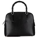 Black Gucci Bamboo Leather Handbag