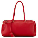 Red Prada Vitello Daino Boston Bag