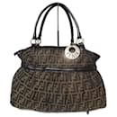 Bolsa Tote Grande Chef em Estampa Zucca Tabaco FENDI Marrom - Fendi