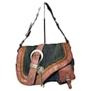 Vintage Denim Gaucho Satteltasche von Christian Dior