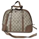 Bolsa de mão em dôme pequena Nice GG Supreme Monogram da GUCCI marrom maple/bege - Gucci